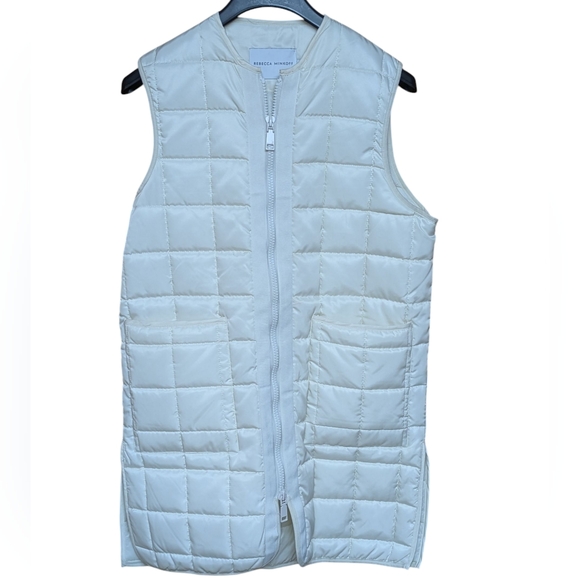 Rebecca Minkoff Jackets & Blazers - Rebecca Minkoff White Quilted Long Zip Front Vest Size XS